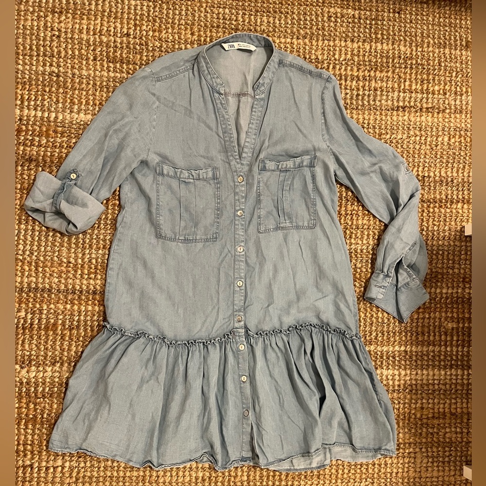 Zara chambray babydoll dress